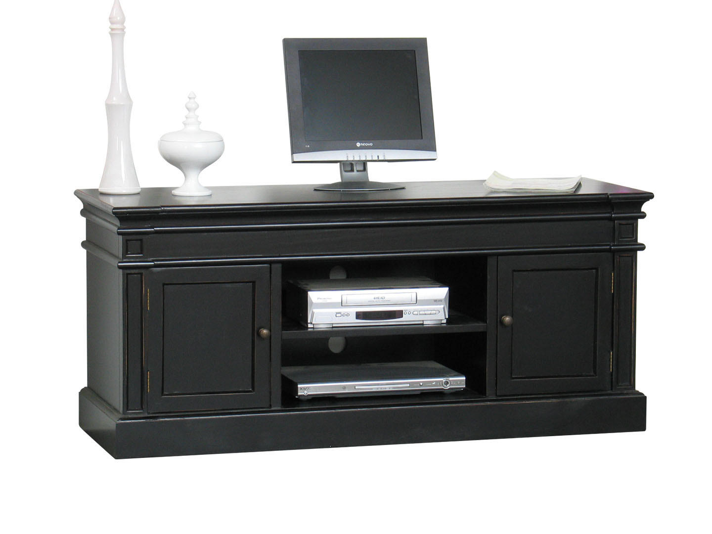 TV-ELEMENT Schwarz - Schwarz, Holzwerkstoff (137/60/45cm) - ebuy24