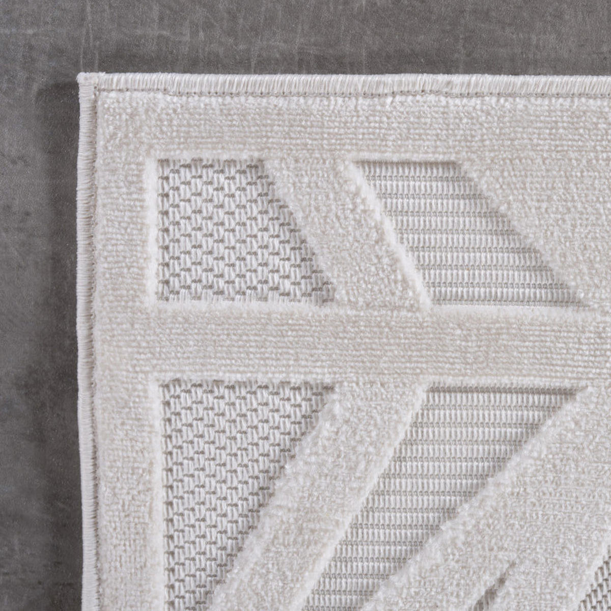 TEPPICH In-/Outdoor Kurzflor 3D-Linienoptik Polypropylen Küche Creme Rechteckig 200x290 - Creme, Textil (200/290cm) - KADIMA DESIGN