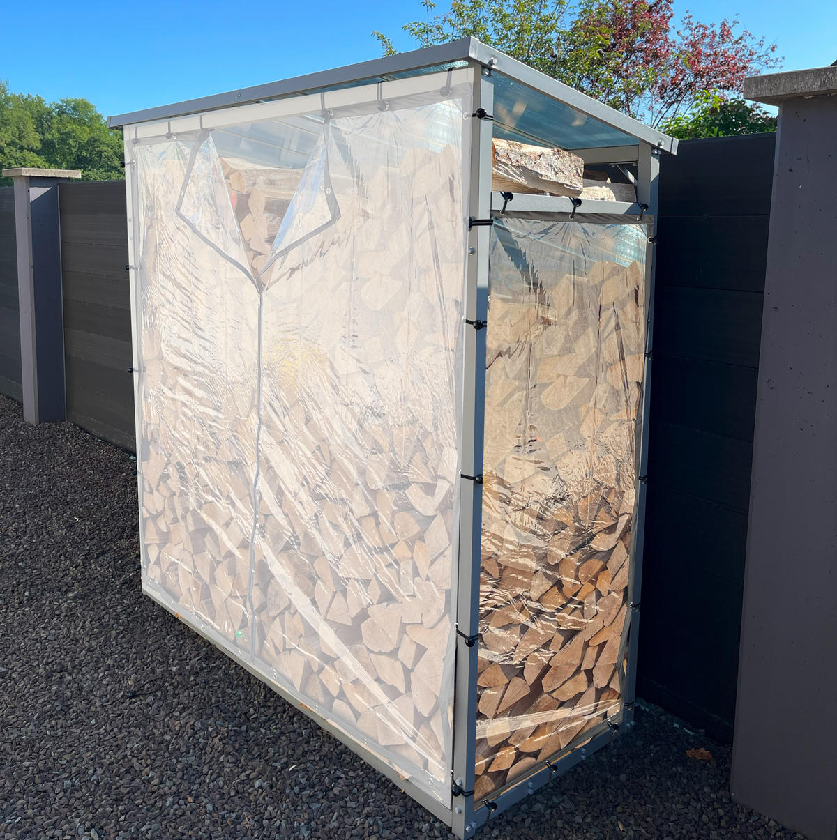 WETTERSCHUTZ Seitlich für Kaminholzregal 70/185 cm Transparent - Transparent, Kunststoff (70/185/1cm) - QUICK STAR