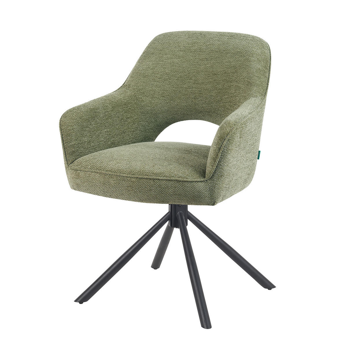 DREHSTUHL Mika-Ben - Schwarz/Grün, Textil/Metall (60/87/65cm) - DUBI Möbel