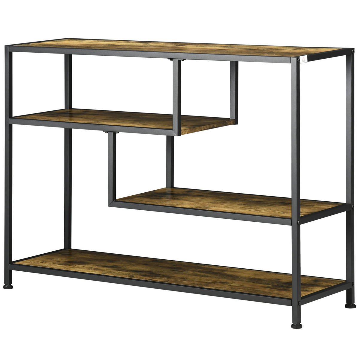 KONSOLENTISCH DE-16799 Industrie-Design, 4 Ebenen, 99,6 cm Holzoptik - Braun, Holzwerkstoff (99.6/33.6/74cm) - ComfortXL