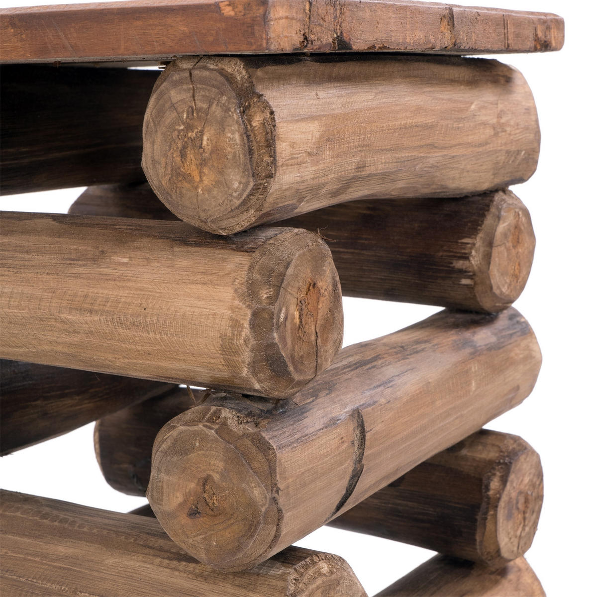 HOCKER BLOCK 38 Teak Massivholz naturfarben - Braun, Holz (30/39/30cm) - DESIGN DELIGHTS