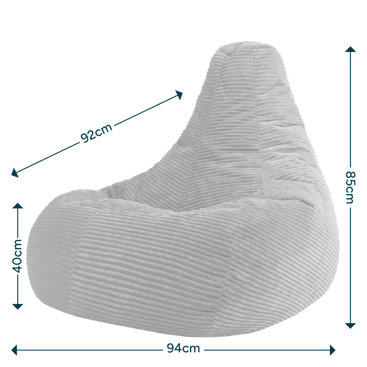 SITZSACK Dalton XXL Cord - Beige, Textil (94/85/92cm) - icon