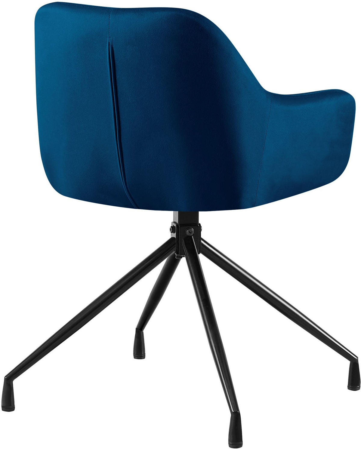 ARMLEHNENSTUHL 2 Samt Dunkelblau - Schwarz/Dunkelblau, Textil/Metall (58/81/58cm) - CLP