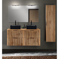 BADMÖBEL-SET 3-TLG. Xanten-56 - Braun, Holzwerkstoff (171/200/47cm) - Lomado