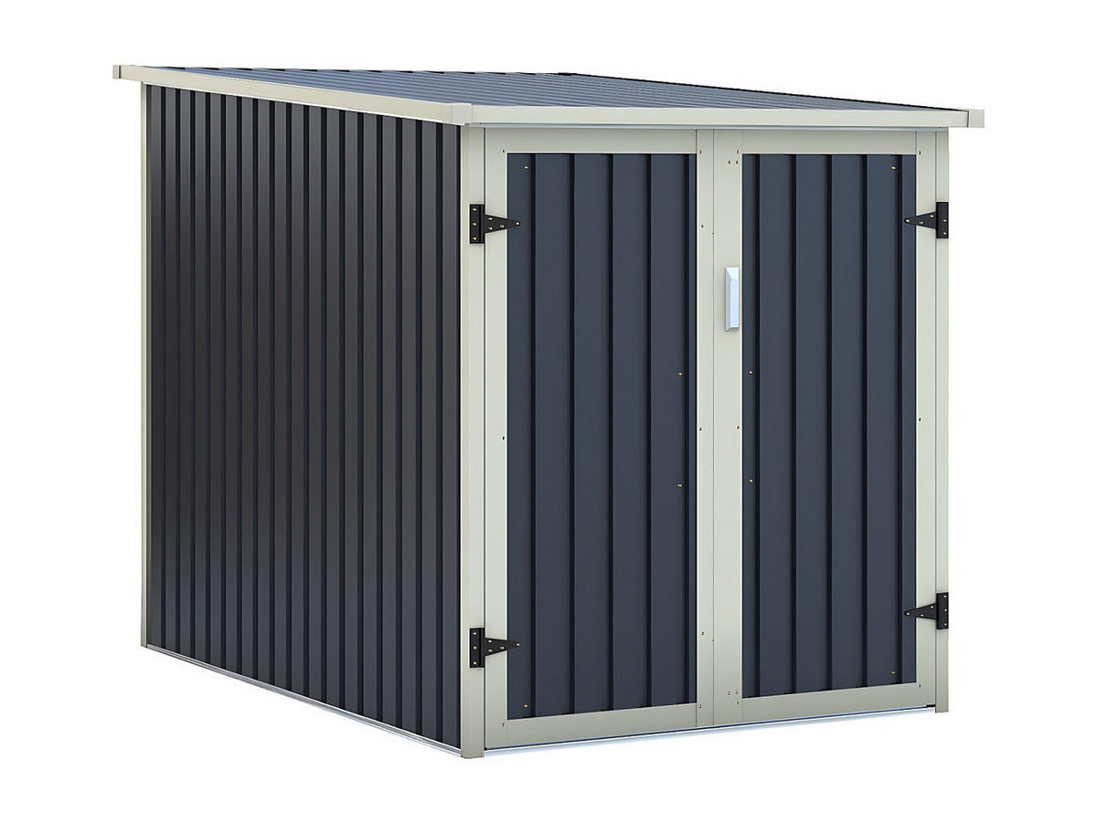 FAHRRADUNTERSTAND Fahrradschuppen - Stahl - 2,81 m² - NIKI - Anthrazit, Metall (128/142/189cm) - Vente-Unique