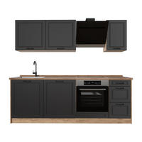 KUCHYNKA R-Line, Antracitový vidiecky dom/Dub Goldkraft, 220 cm Goldkraft tammi työtaso - dub medový/antracitová, kompozitné drevo (220/81.6/60cm) - Vicco