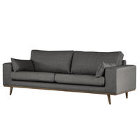 2-SITZER SOFA - Eichefarben/Dunkelgrau, Eichenholz/Textil (197/81/88cm) - home24