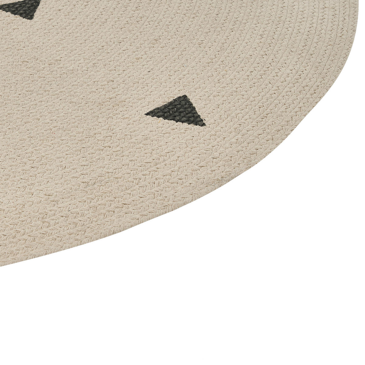 KURZFLOR-TEPPICH Beige 140 cm Durg - Beige/Schwarz, Textil (140/140cm) - Beliani