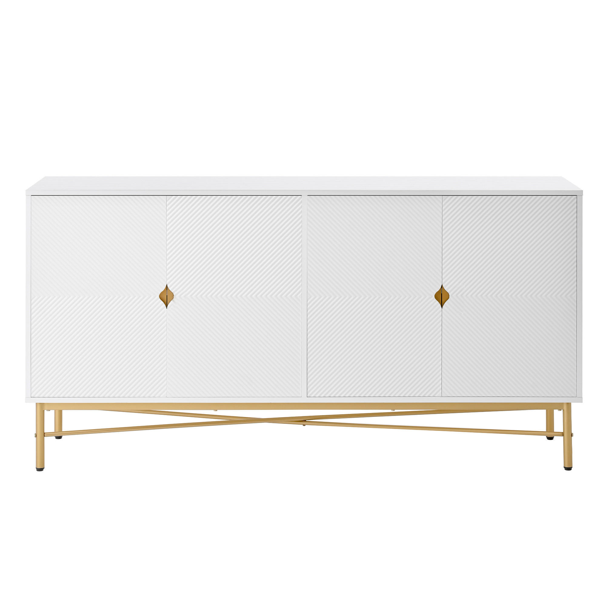 SIDEBOARD Weiß 160/40/82 cm - Weiß, Holzwerkstoff (160/82/40cm) - PANGIVO