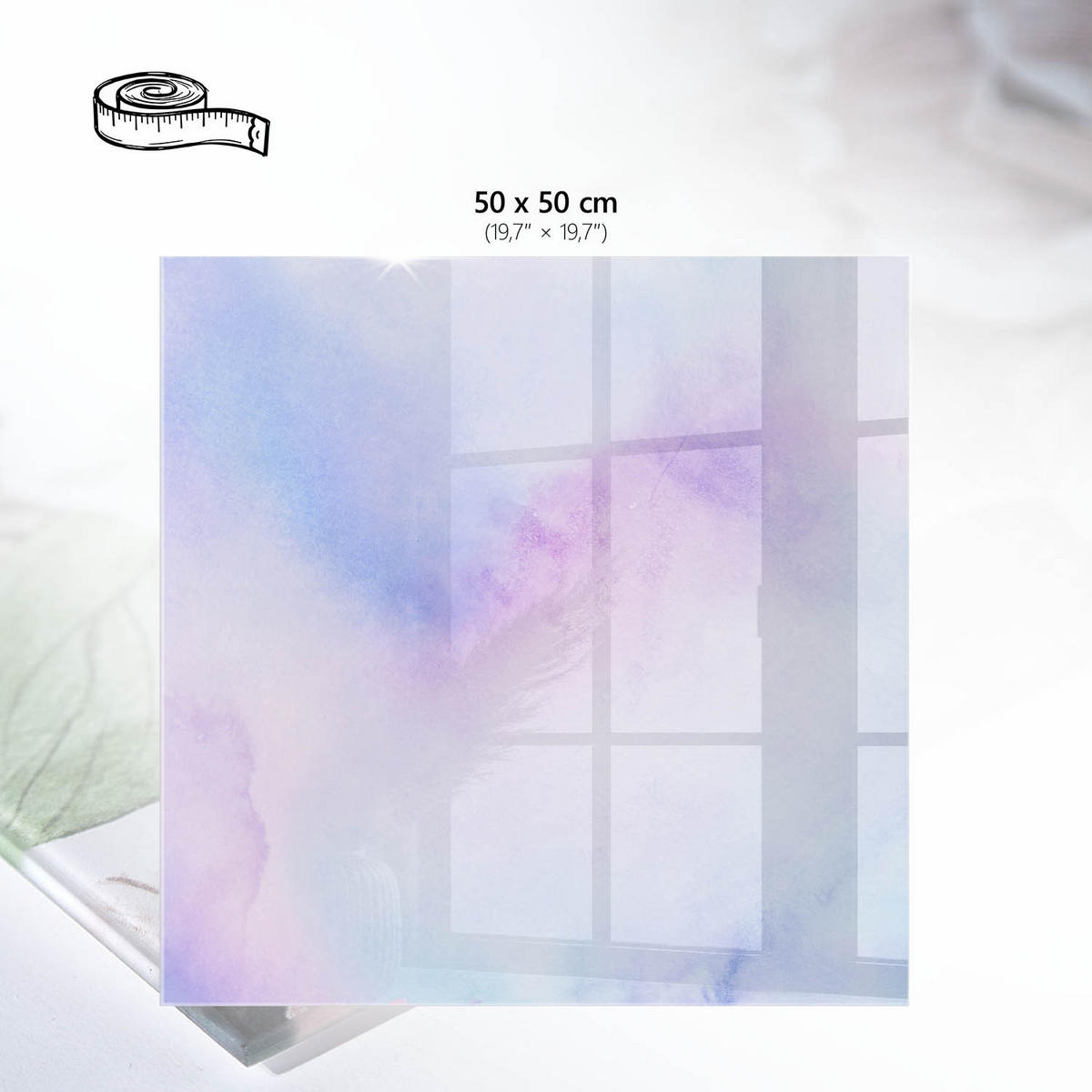 TISCHPLATTE 50x50 cm – Pastellharmonie - Weiß, Glas (50/50/0.4cm) - Wallfluent