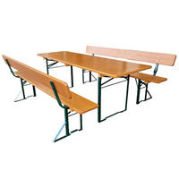 BIERZELTGARNITUR ALPENFEST PRO Premium Qualität Mit Rückenlehne 77x220x70cm Fichtenholz - Eichefarben, Holz - CHEFGASTRO