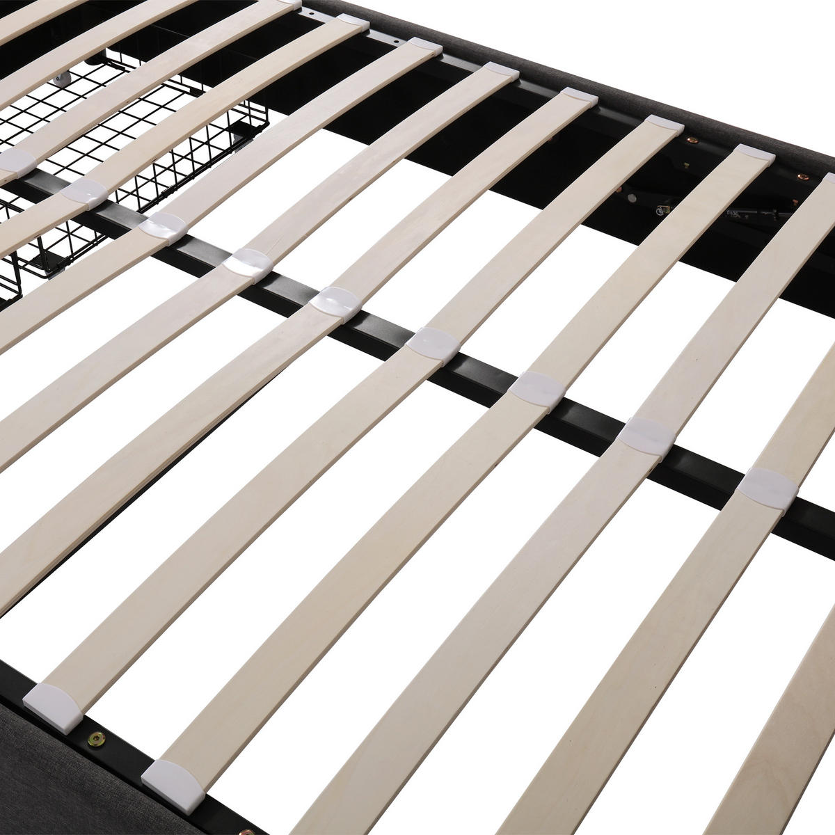 ČALOUNĚNÁ POSTEL 140/200 cm v šedé barvě s LED osvětlením a lněným potahem - šedá, kov/kompozitní dřevo (140/200cm) - CHICFURN