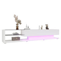 TV-ELEMENT mit 2 Schubladen 170 x 36 x 38 cm Weiß Hochglanz mit LED - Weiß, Holzwerkstoff (36/38/170cm) - Beauniv