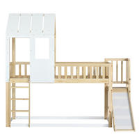 HAUSBETT Kiefer 90/200 cm Natur, Weiß - Ahornfarben, Holz - Raumix