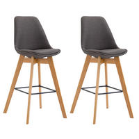 BARHOCKER 2er Set Meta Stoff natura dunkelgrau - Dunkelgrau, Holz/Textil (48/112/56cm) - TPFLiving