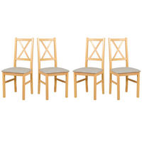 ESSZIMMERSTUHL - Set 4x Nilo 12, grandson, hygge 11  - Birkefarben/Hellgrau, Holz (43/94/40cm) - Leaf Design