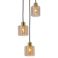 PENDELLEUCHTE - Metall / Glas, 3-flammig - Goldfarben, Glas (20/20/150cm) - home24
