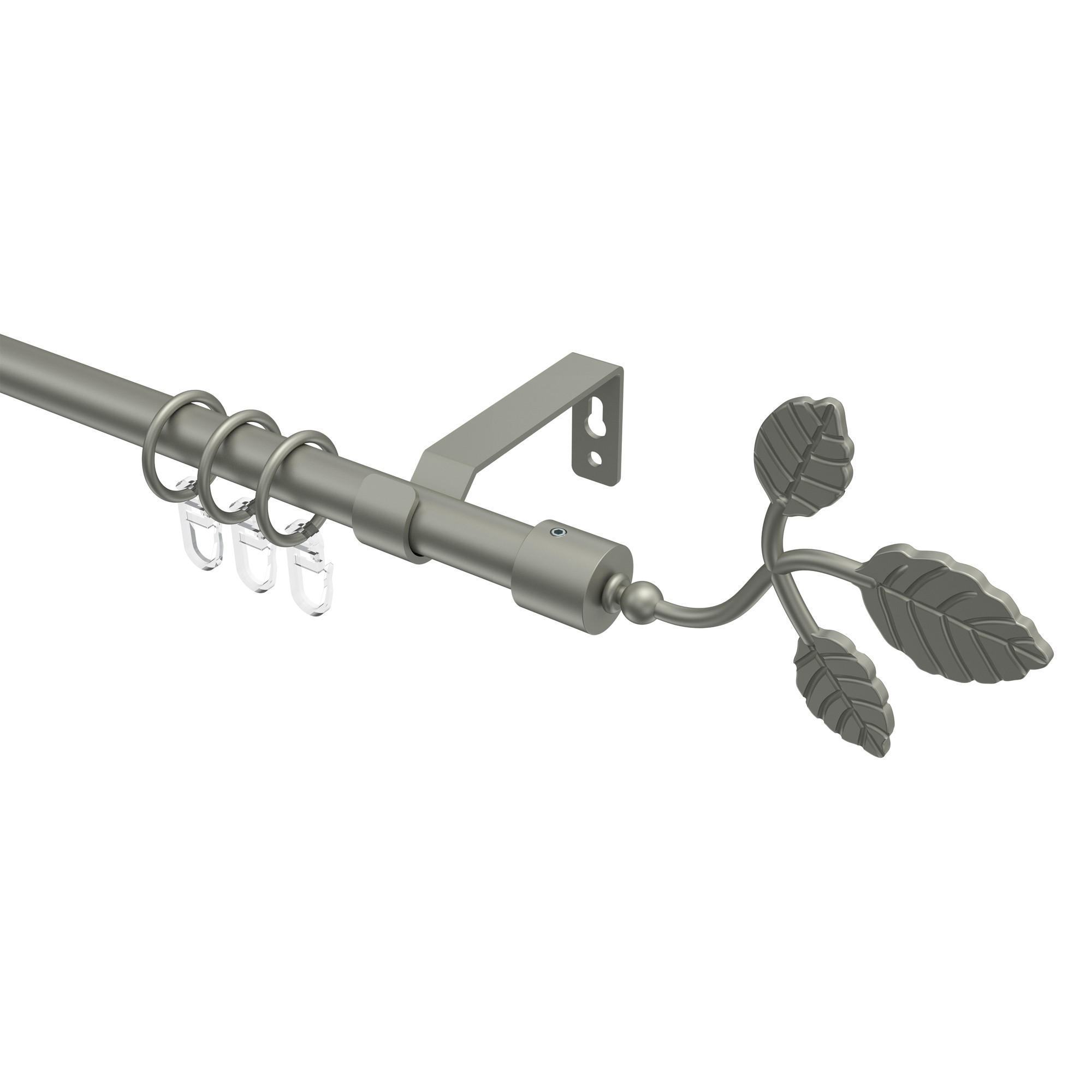 GARDINENSTANGE Olymp Alessia 280 cm (geteilt in 2 x 140 cm), 1-läufig, 16 mm Ø Chrom matt - Chromfarben/Nickelfarben, Metall (280cm) - INTERDECO