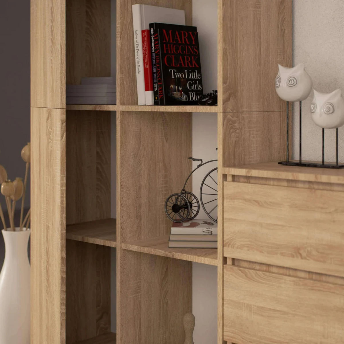 STOJANOVÁ POLIČKA Dub Sonoma 180/80/35 - Sonoma dub, kompozitní dřevo (80/180/35cm) - RAUMHIRSCH FURNITURE