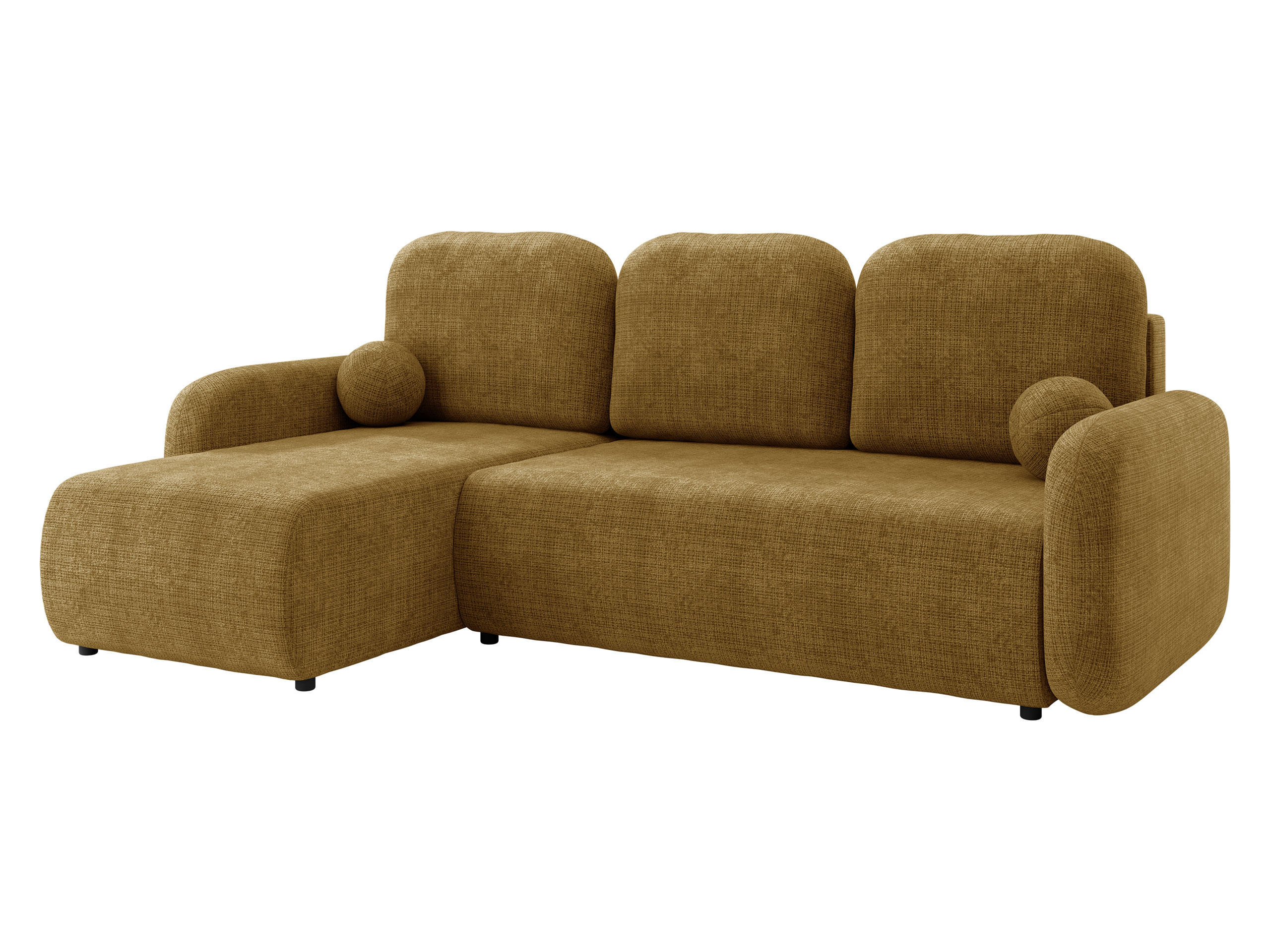 ECKSCHLAFSOFA Gizefa - Schwarz/Braun, Holz/Kunststoff (233/147cm) - MIRJAN24