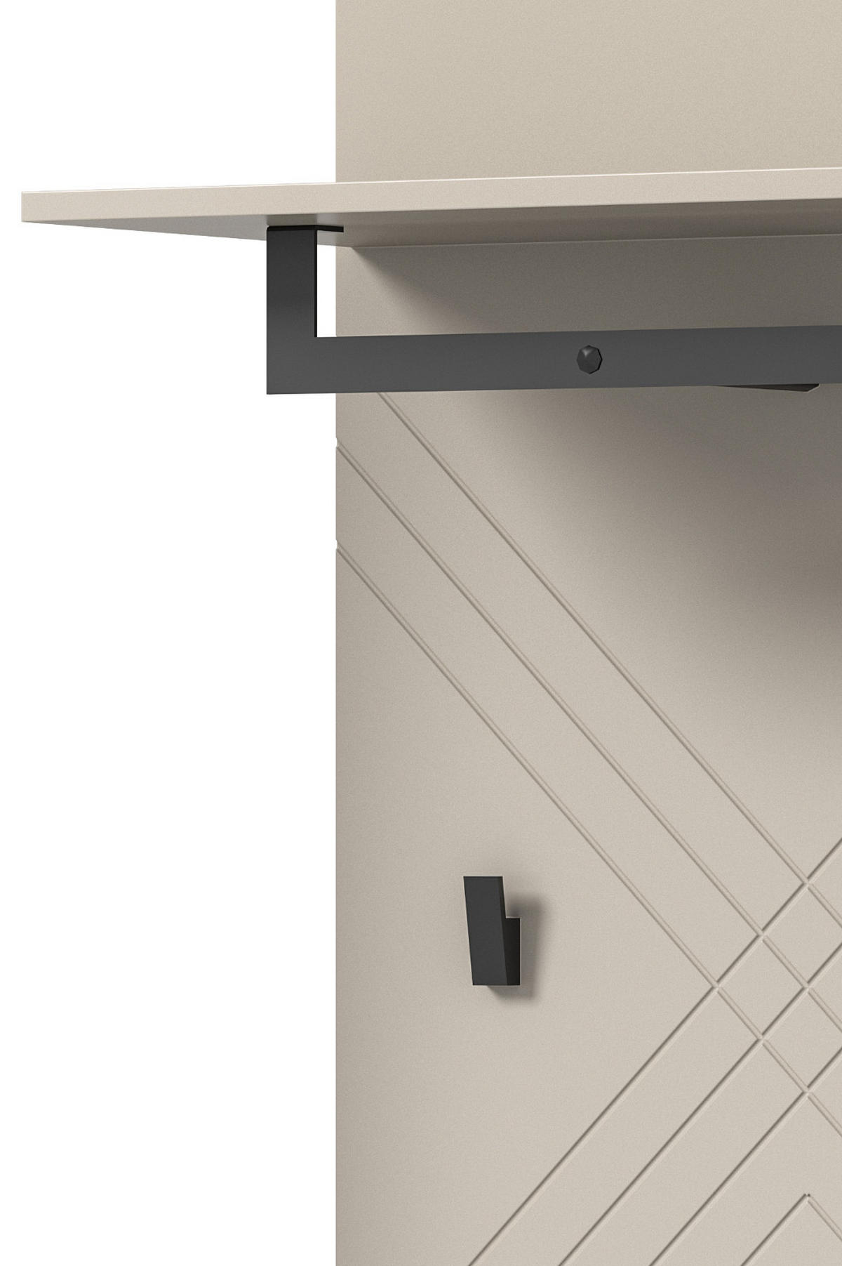 GARDEROBE Set 4-teilig Sand matt 155 cm, Garderobenkombination mit Fräsungen - Sandfarben/Beige, Glas/Holzwerkstoff (155/190/35cm) - Inn.Furn
