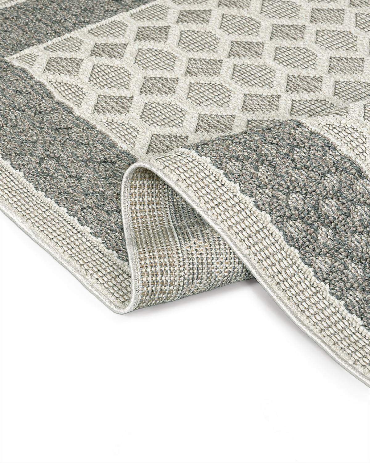 TEPPICH In-& Outdoor Cangas Genio Mazovia 120x170cm Beige Ecru Abstrakt Kurzflor - Ecru, Textil (120/170cm) - Mazovia