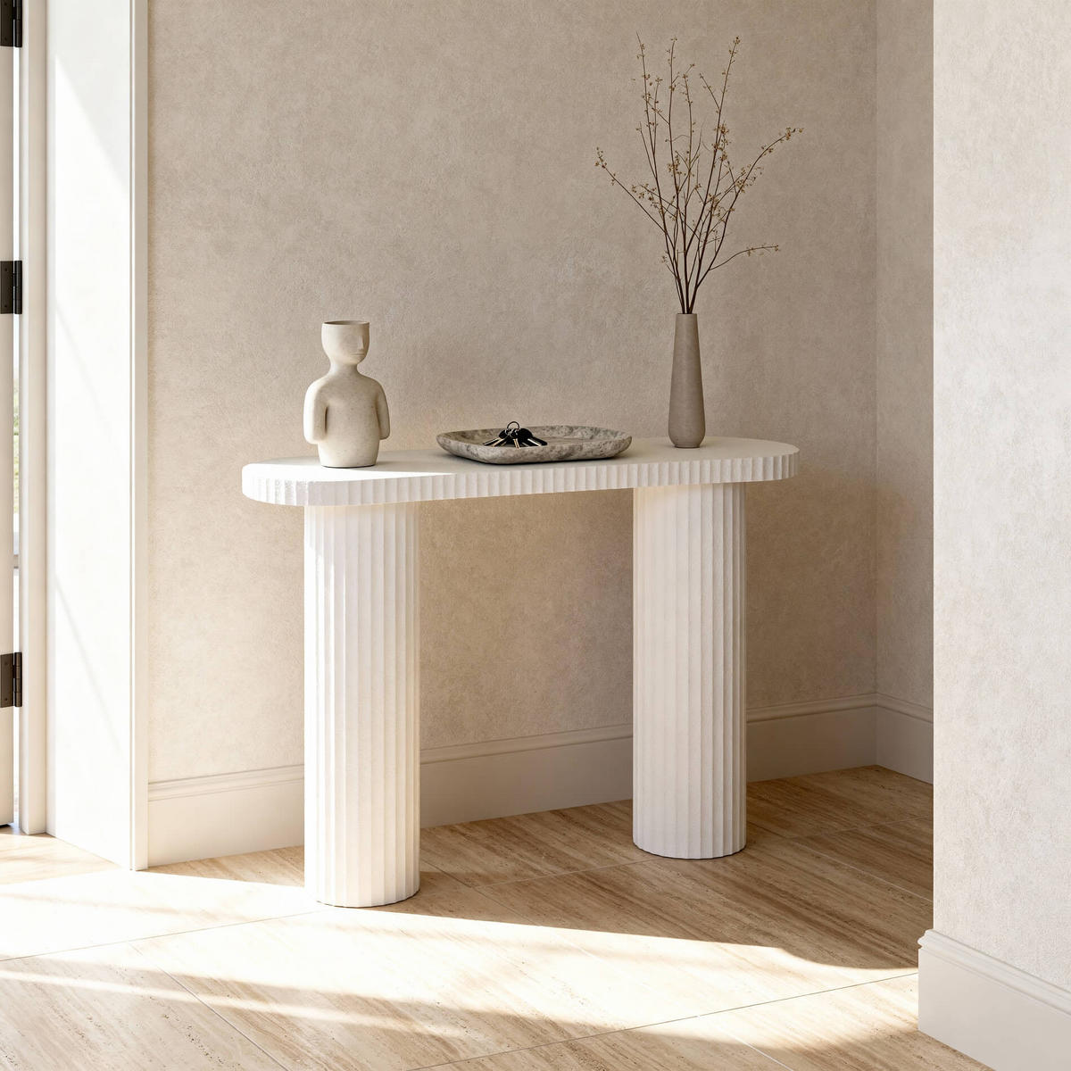 KONSOLENTISCH Weiß Sequoia 100/30/75,5 cm - Weiß, Holzwerkstoff (30/100/75.5cm) - Mobili Rebecca