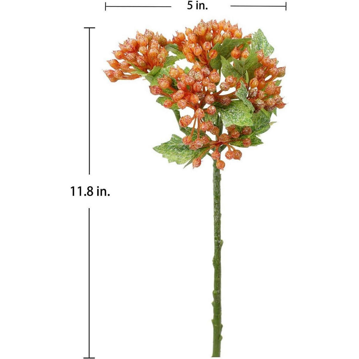 KÜNSTLICHE Pflanze Beerenzweig 5er Set 30 cm - Orange, Kunststoff (30cm)