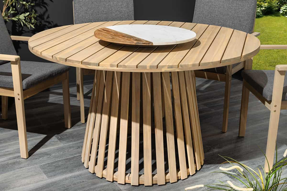 GARTENTISCH KOPENHAGEN rund Akazie Natur 120cm - Braun, Holz (120/120/75cm) - riess-ambiente