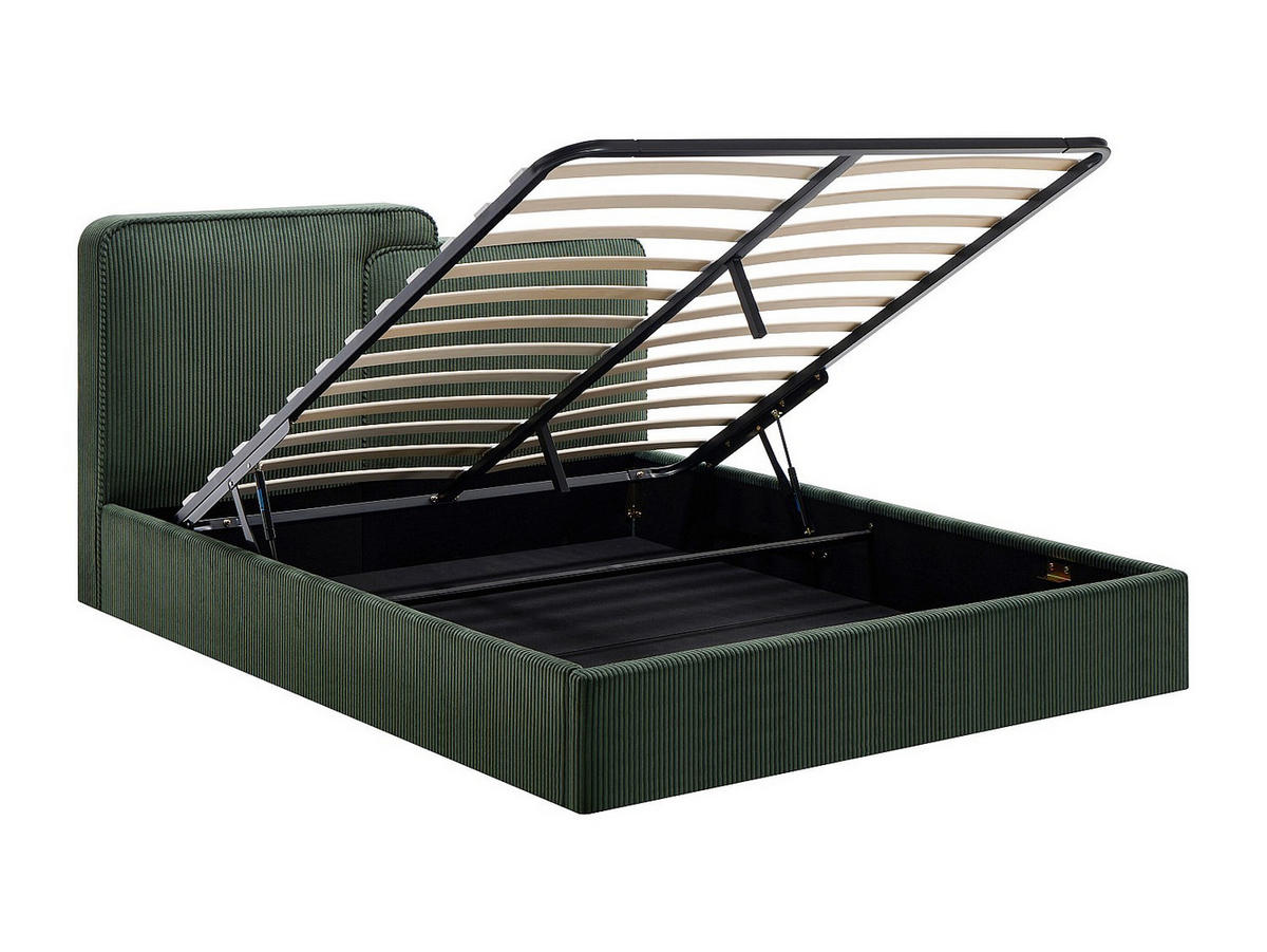 BETT mit Bettkasten - 2 Personen - stoff - tannengrün Nayola - Waldgrün, Textil (160/200cm) - Vente-Unique