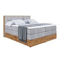 BOXSPRINGBETT mit Matratze H3|H4 und Lattenrost - LOLLI1 KING-160x200 - Grau Monolith - Grau, Holzwerkstoff (160/200cm) - ALTDECOR