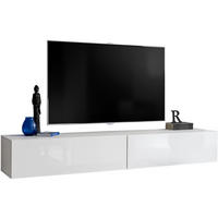 TV-HÄNGEBOARD LORETO, Weiß, Weiß Hochglanz - Weiß, Holzwerkstoff (200/30/41.5cm) - Komodee