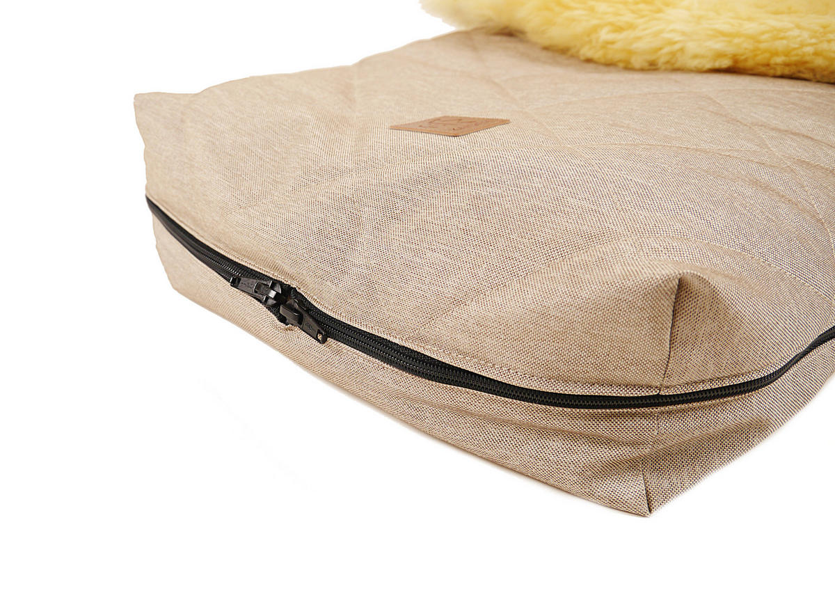 LAMMFELL-FUSSSACK Nelly, medizin, sand melange - Beige, Fell (46/8/88cm) - Kaiserbaby
