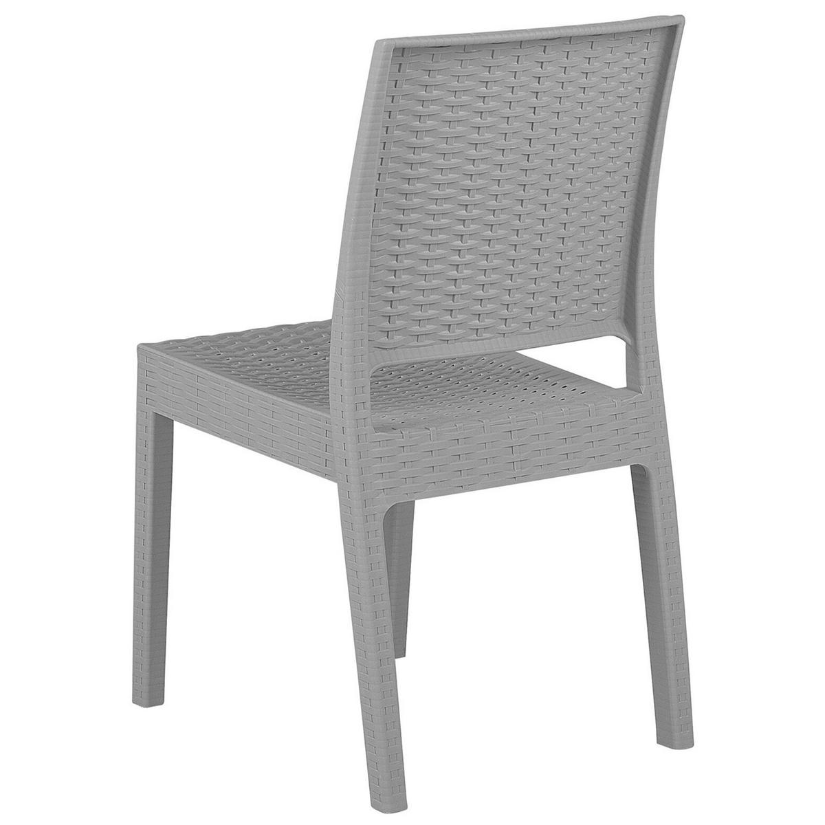 GARTENMÖBEL SET 4-Sitzer Rattanoptik hellgrau Fossano - Grau, Kunststoff - Beliani
