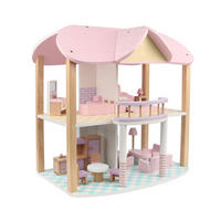 PUPPENHAUS Sandy möbliert Holz 2 Etagen - Rosa, Holz (23/45/45cm) - Coemo