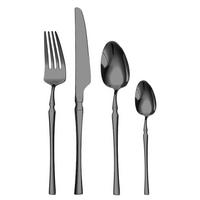 BESTECK-SET 24-teiliges Besteckset Edelstahl schwarz - Schwarz, Metall
