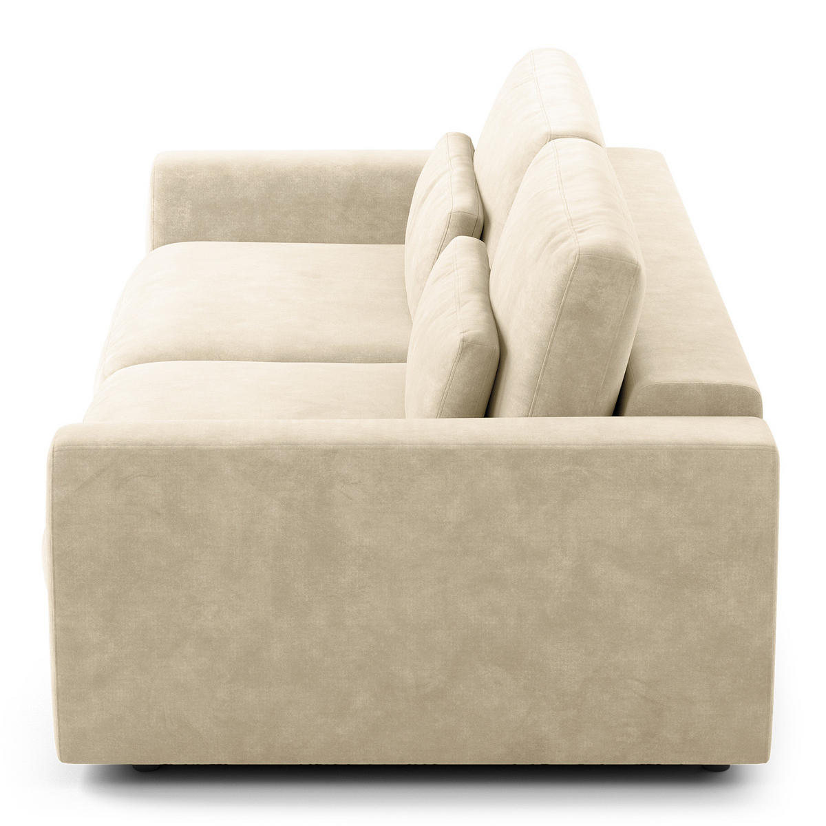 3-SITZER SOFA - Schwarz/Weiß, Kunststoff/Textil (252/80/117cm) - home24