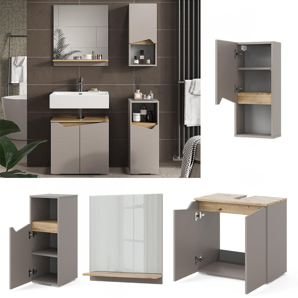 Vicco BADMÖBEL-SET Greige 60cm × 35cm × 57cm