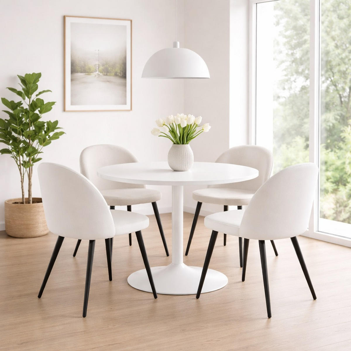 ESSGRUPPE 5-TLG. Carry Weiß - Weiß, Textil (110/74/110cm) - ebuy24
