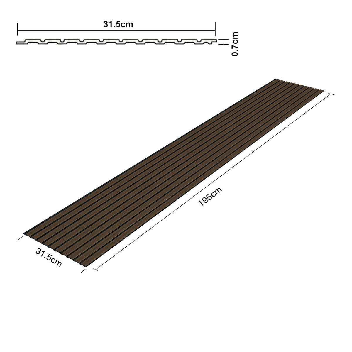 WANDPANEEL-SET Bronckhorst 18-TLG. - Dunkelbraun, Kunststoff (0.7/31.5/195cm) - NEU.HOLZ