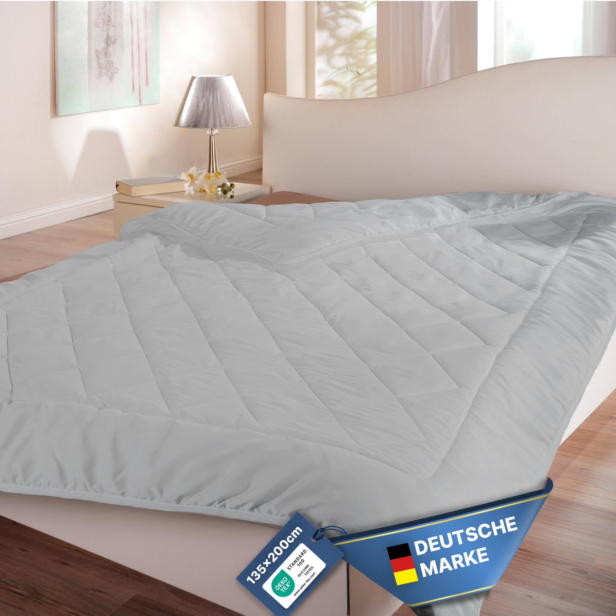 BETTDECKE leichte Sommerbettdecke - Hellgrau - 135 x 200 cm - ohne Bezug nutzbar - Hellgrau, Textil (135/200cm) - Bestlivings