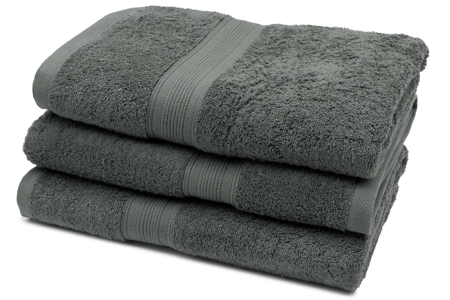 DUSCHTÜCHER, 3er-Set, 70x140 cm, 100% Baumwolle, Grau - Anthrazit, Textil (70/140cm) - Zollner