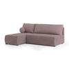 ECKSOFA PARVELO Rosa Plüsch-Stoff mit Schlaffunktion - Rosa, Holz (200/143cm) - MASSENO