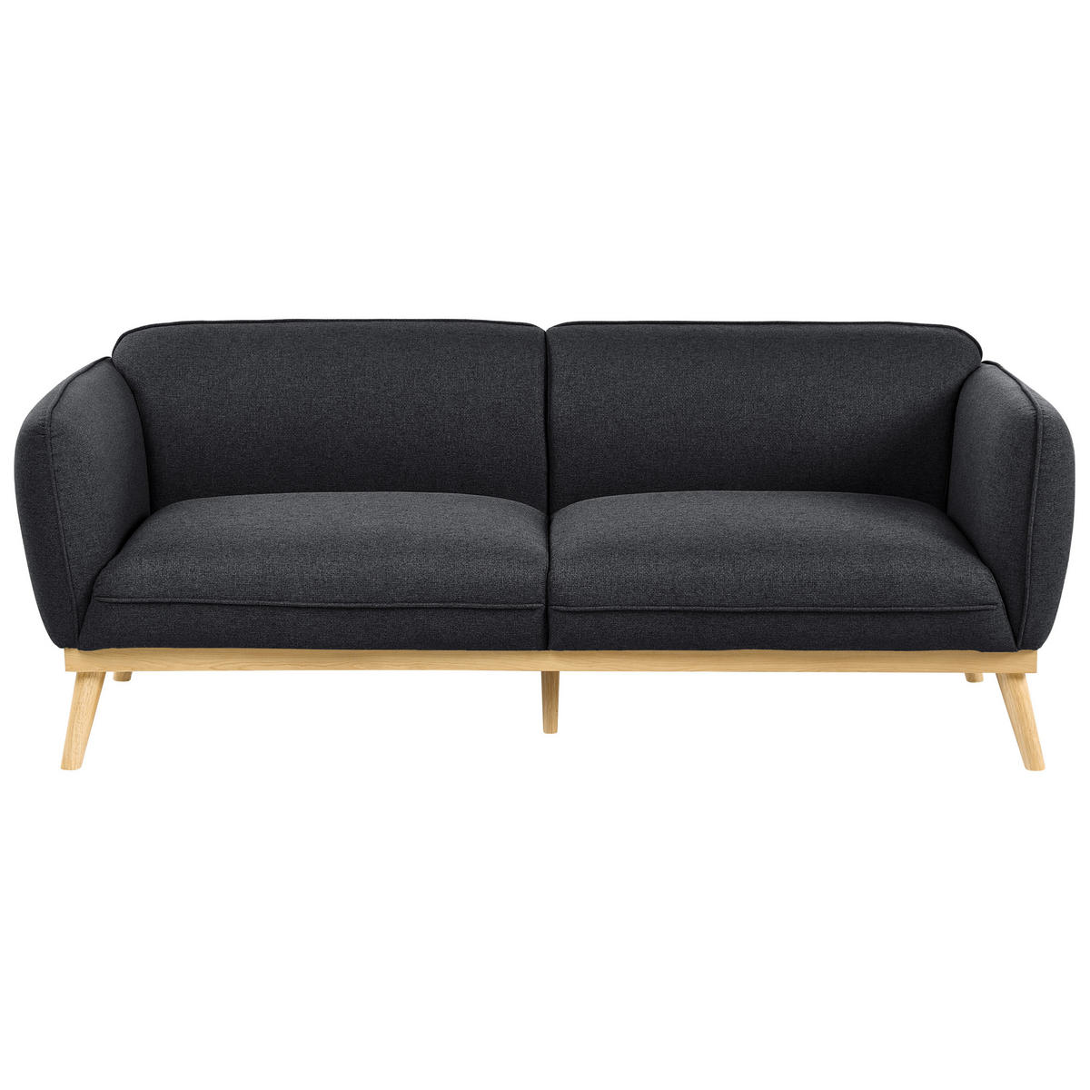 SOFA-SET 5-Sitzer Stoff Schwarz Ljung - Hellbraun/Schwarz, Textil (210/82/82cm) - Beliani