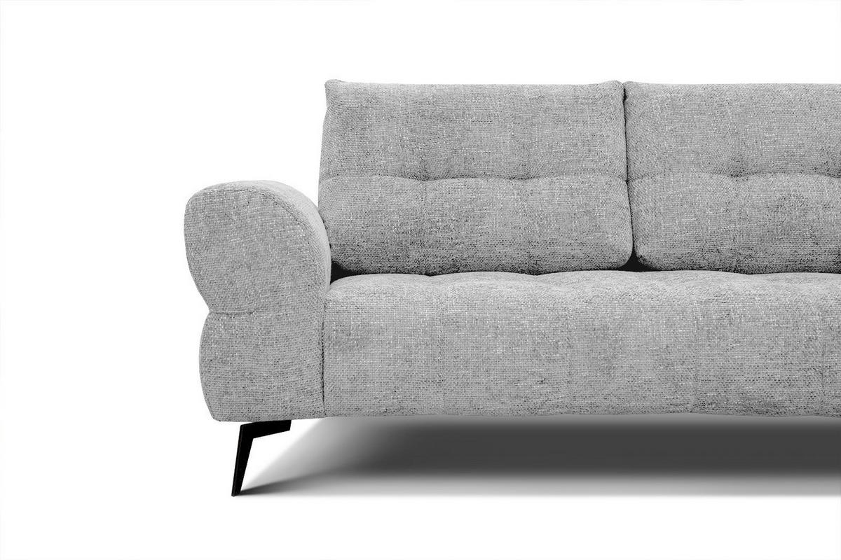 ECKSOFA SALVINI 5-Sitzer, hellgrau - Hellgrau/Schwarz, Holzwerkstoff/Textil (292/158cm) - Courtois Laville