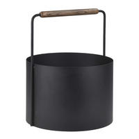 KAMINHOLZKORB Ashi "M" schwarz-braun 35/45cm - Braun, Metall (35/45/35cm) - Blomus