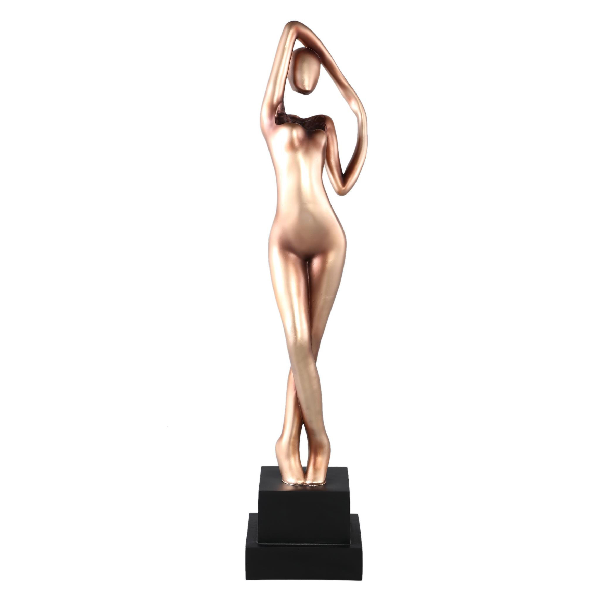 SKULPTUR Leonne Gold 20.5/19.5/92cm - Goldfarben, Kunststoff (19.5/92/20.5cm) - PTMD Collection