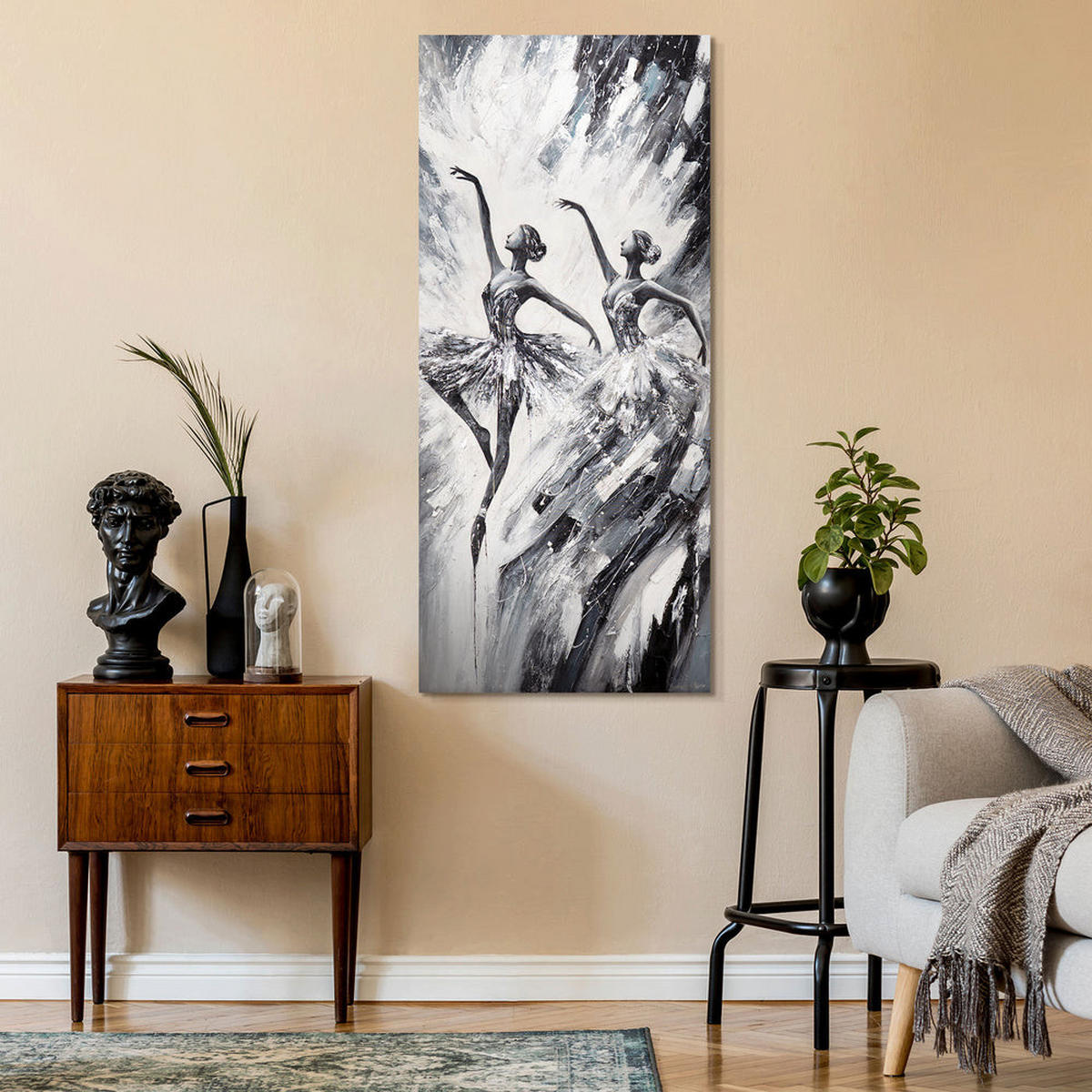 GEMÄLDE Kraft der Anmut auf Keilrahmen 115x50 cm - Multicolor, Holz (115/50cm) - YS-art gallery