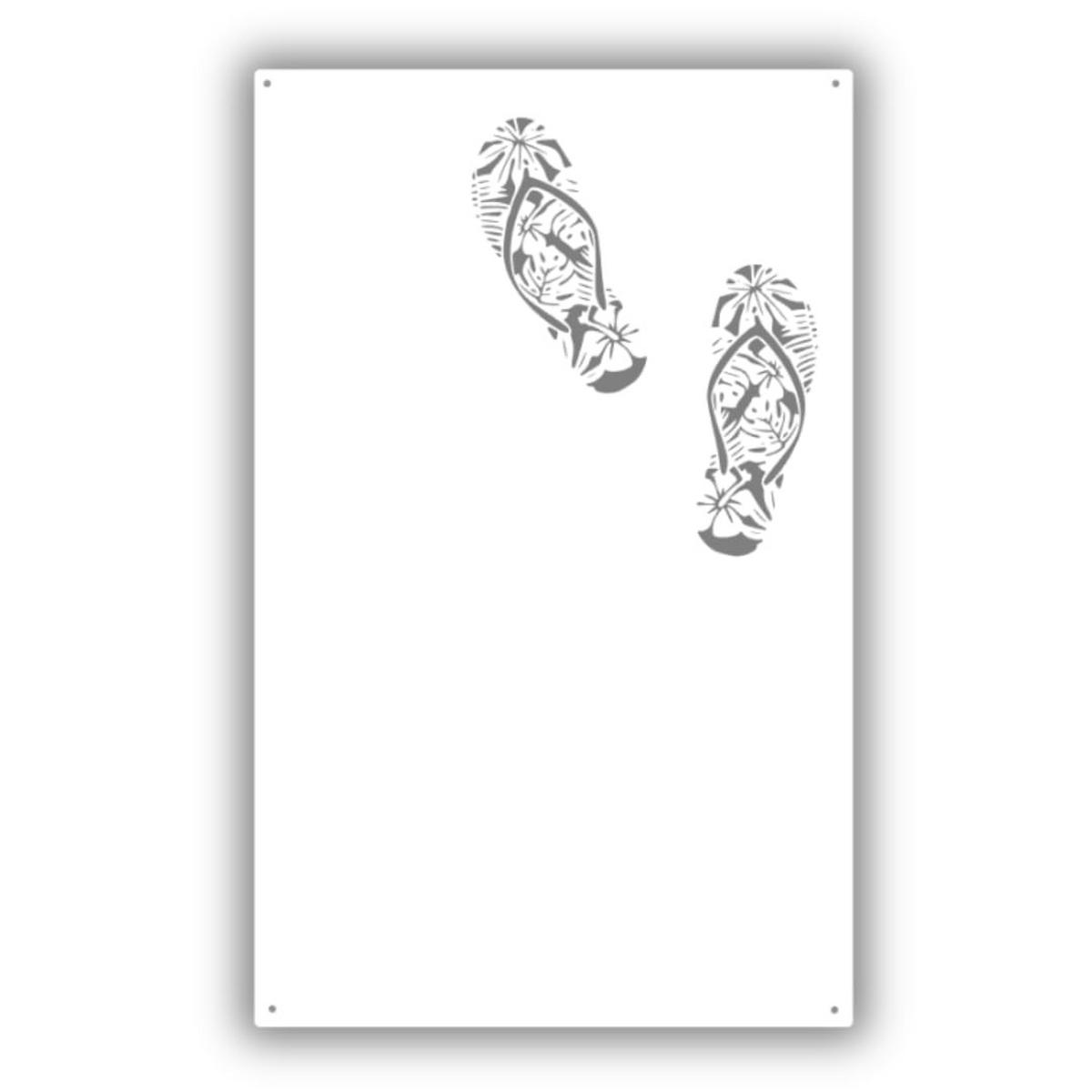 MAGNETTAFEL Badelatschen Weiß 50x80 cm - Weiß, Metall (50/80/0.7cm) - ANWICAR